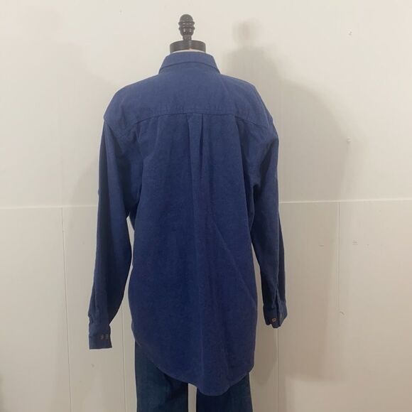 Vintage Dark Blue Flannel Shirt Jacket - Picture 4 of 5